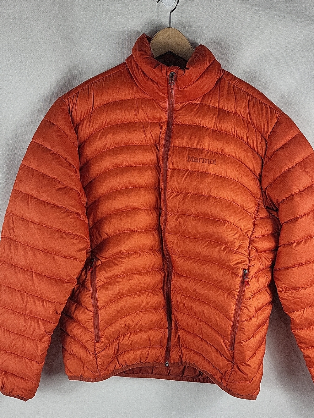 Marmot Men's Orange Quilted 600 Fill Down Puffer Jacket Size XL